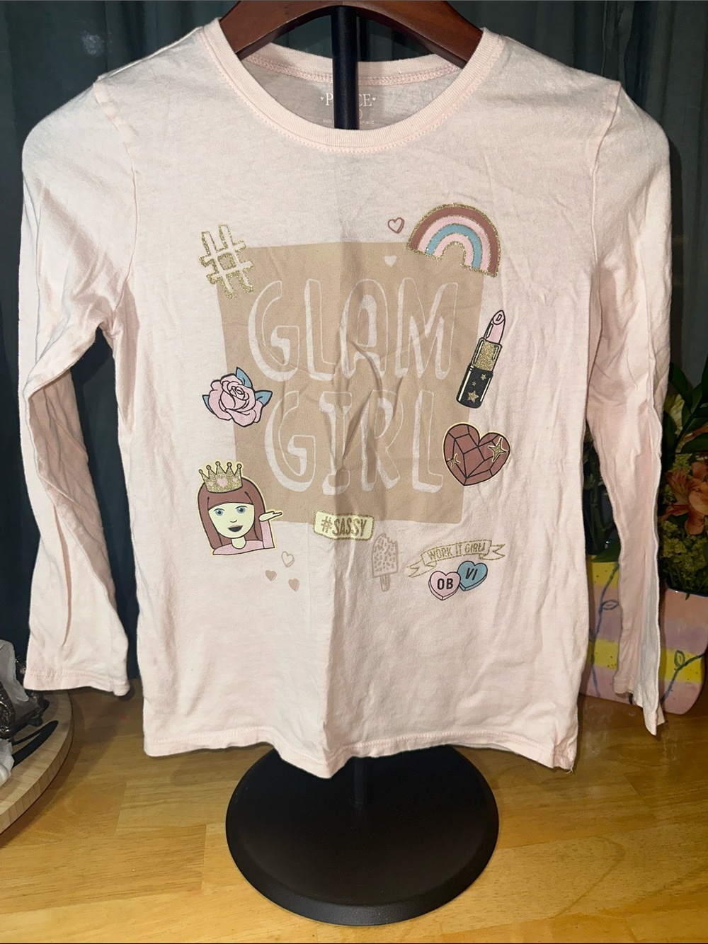 The Children's Place Pale Pink Long-Sleeve 'Glam Girl' Graphic Tee B202